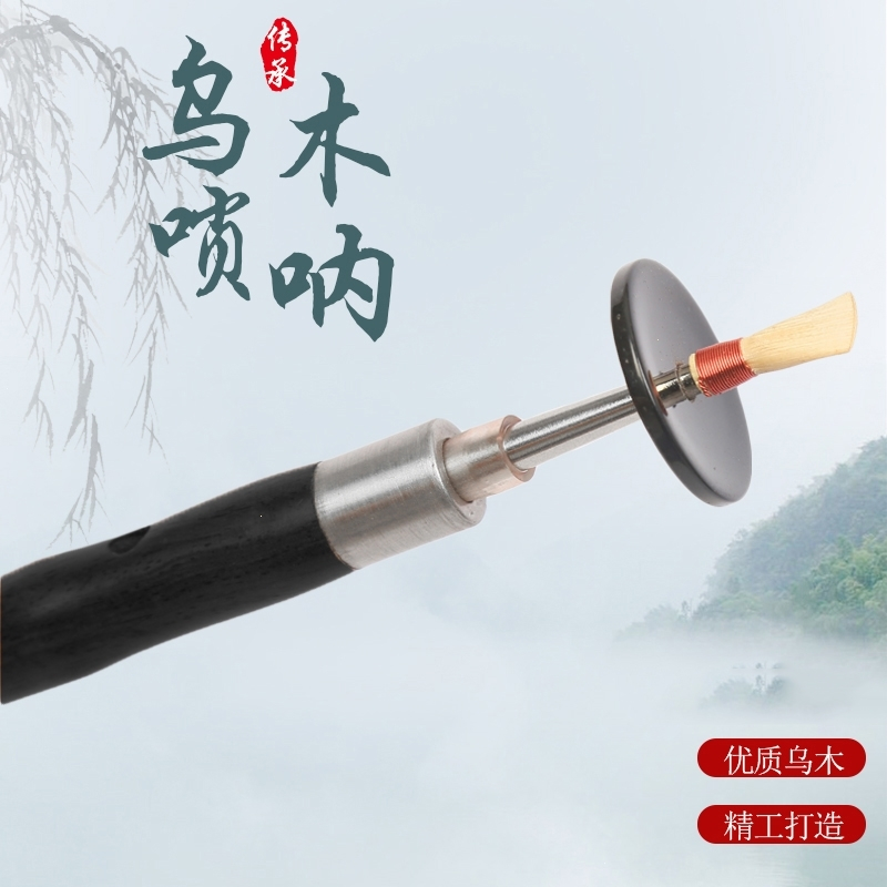专业黑檀乌木红木成人儿童初学者全乐器d调民族(唢呐