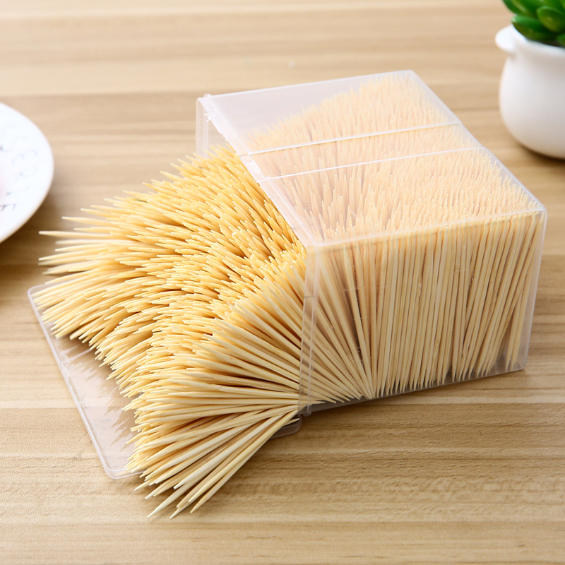 家用一次性牙签餐厅酒店双头细竹牙签剔牙神器3500根量贩盒装