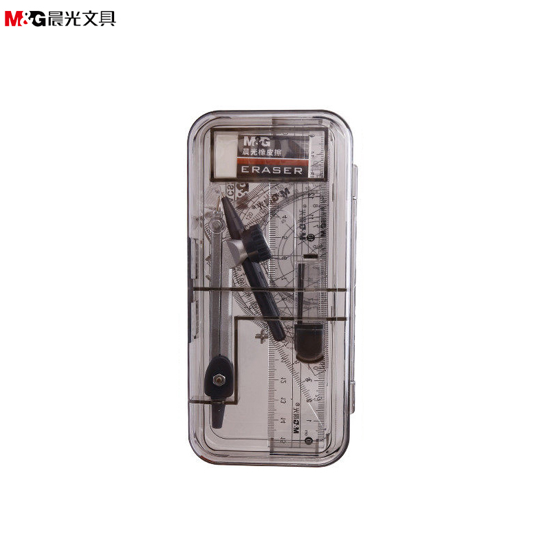 晨光(M&G) ACS90808 学生圆规七件套装绘图考试专用尺子三角板文具圆规