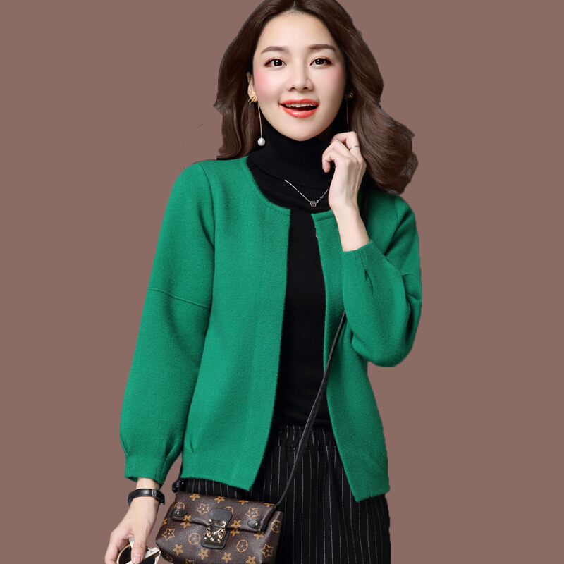 2018早春新款薄毛衣外套女宽松百搭针织开衫春秋长袖短款上衣外搭