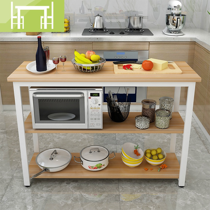 逸家伴侣厨房切菜桌小桌子餐桌家用多功能钢木桌长桌定制置物架厨房作