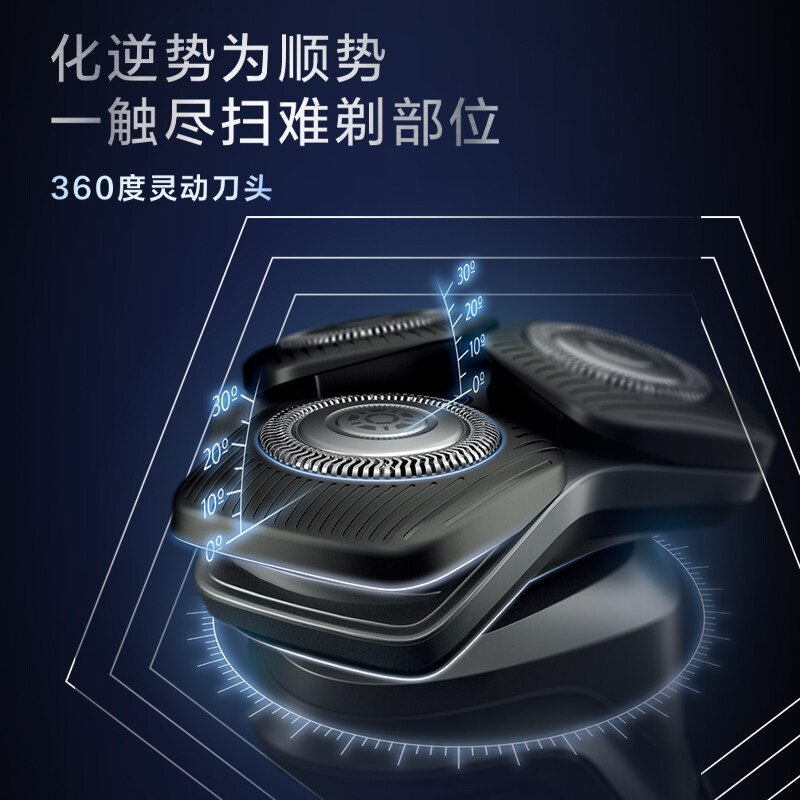 飞利浦(PHILIPS) 电动剃须刀 黑蜂巢三刀头干湿两用SkinIQ肌能感应 闪充刮胡刀 S5835/07高清大图