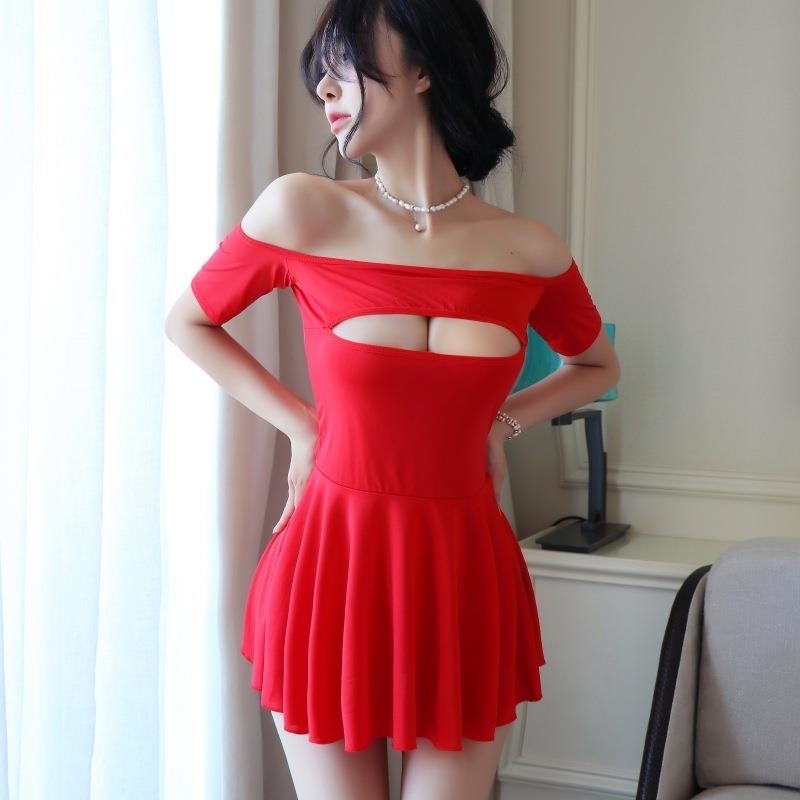 长夜漫漫情趣内衣性感镂空睡衣制服诱惑免脱睡裙辣纯欲套装女1466 黑色 均码(80-125斤)