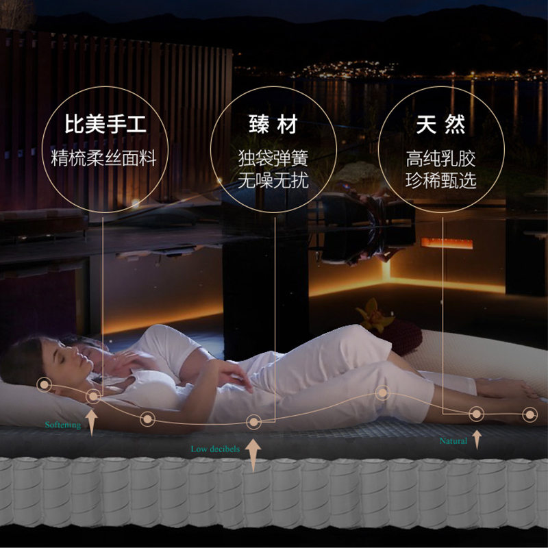 AIRLAND雅兰床垫 甜梦·精英版 豪华酒店1:1工艺款 高筒独袋弹簧乳胶床垫 23cm