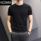 HLCOMAN纯白色短袖t恤男士半袖纯色打底衫冰丝健身修身体恤社会紧身衣服