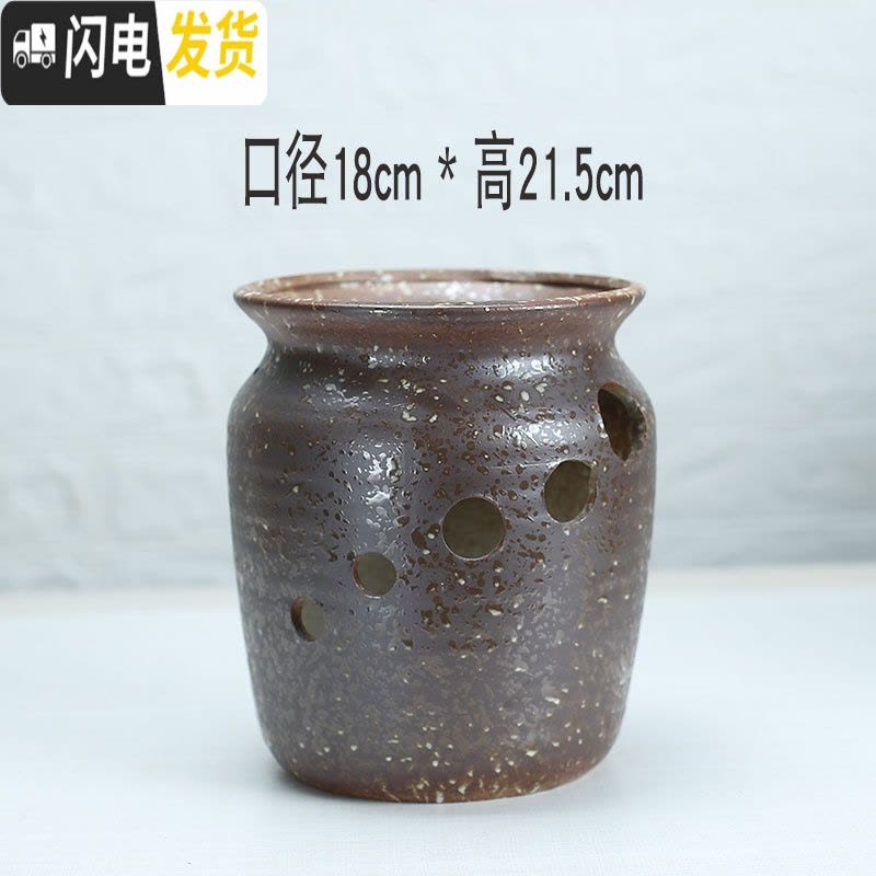 三维工匠老桩法师陶瓷花盆创意镂空粗陶个性大号口径多肉花器 镂空老桩盆8857 大花盆容器图片