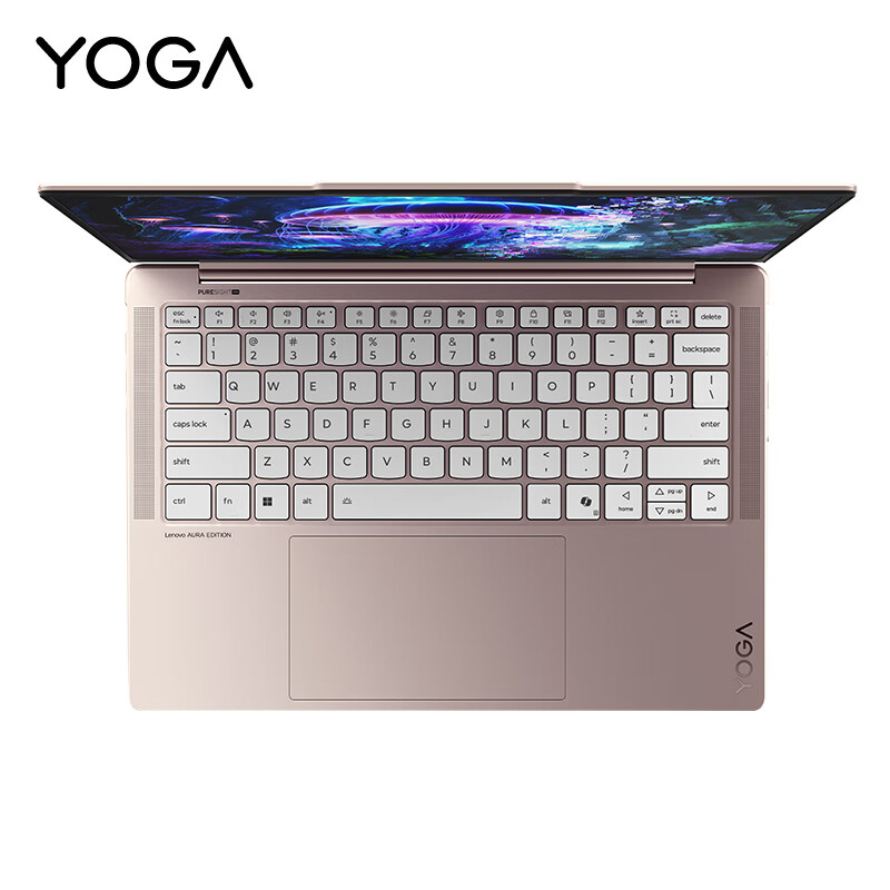 联想(Lenovo)YOGAAir14 Aura AI元启触控屏轻薄笔记本电脑 2代酷睿Ultra7-258V 32G 1T 2.8K 120Hz高刷触控OLED 流岚粉高清大图