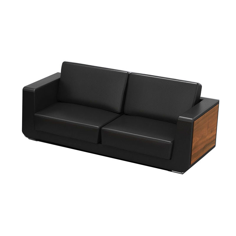 豫亨 办公家具三人位办公沙发办公室沙发现代简约会客接待商务皮艺洽谈沙发茶几组合 西皮三人位沙发