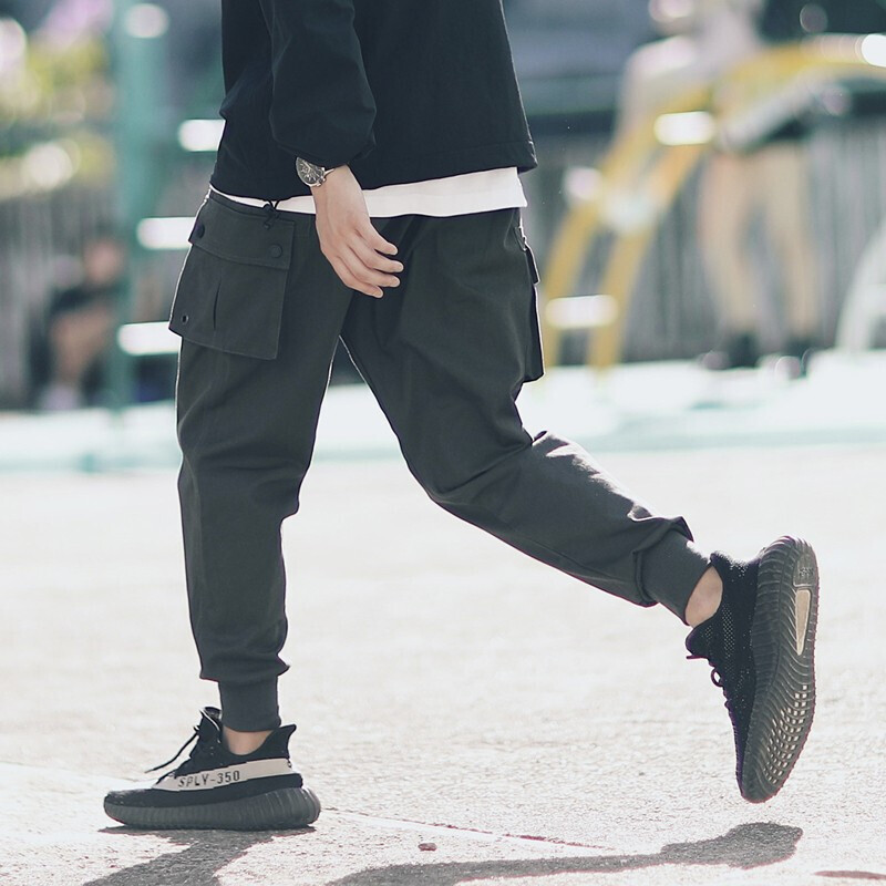 梵克公牛休闲长裤潮牌工装束脚裤机能伞兵裤棉休闲长裤国潮小脚裤男