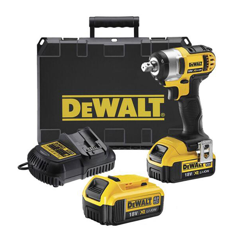 工具库 得伟DeWALT 18V锂电充电式冲击扳手 2x4.0Ah电池套装 DCF880