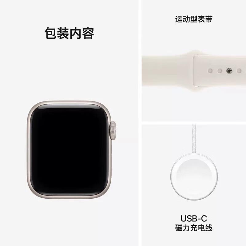 SHENG CHUANGAppleWatch SE3手表GPS+蜂窝款40毫米星光色壳星光色运动型表带@S/M MEPM高清大图