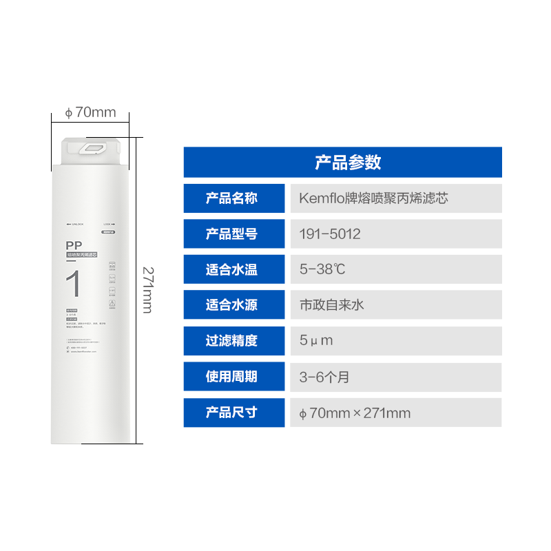 溢泰康富乐净水器100ab6反渗透直饮滤芯原装1号PP滤芯+2号CB滤芯高清大图