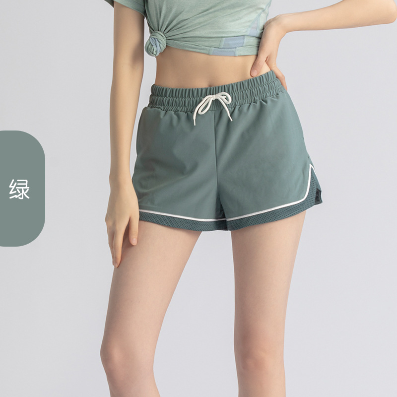 班蒂纳健身速干跑步短裤女夏假两件防走光百搭松紧宽松裸感运动服休闲裤YJDKSW01