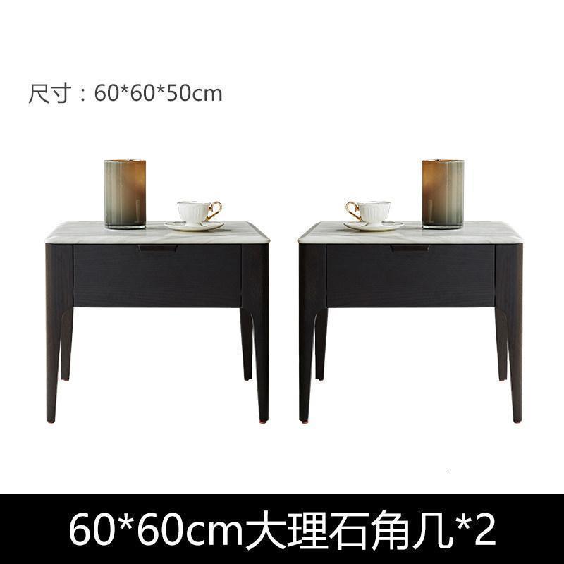 森美人全实木小茶几方形边几简约现代大理石客厅角几北欧小茶桌 大理石【2个角几】