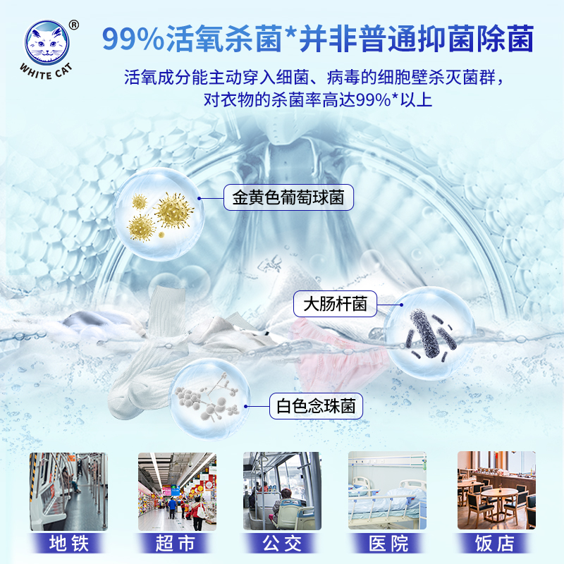 白猫活氧去渍彩漂粉1kg.高清大图