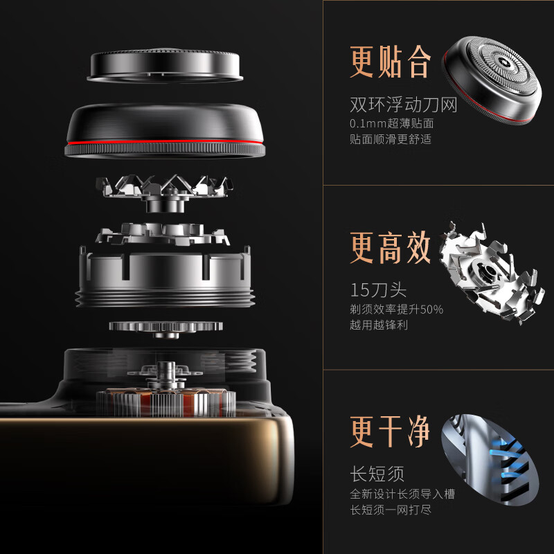 创维(Skyworth) 美兹红圈单反剃须刀刮胡刀 精英版MZDF011钛金高清大图