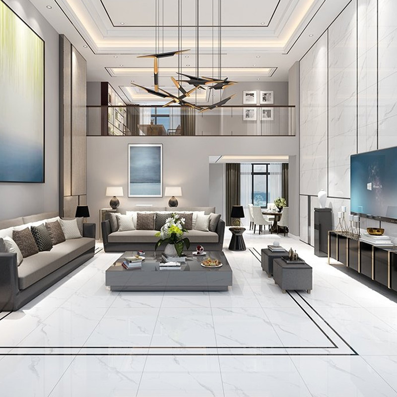 斯米克大理石瓷砖6001200墙砖地砖白色防滑客厅餐厅通体砖雕刻白