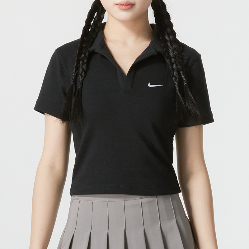 NIKE耐克女装新款运动POLO衫跑步健身训练短袖休闲翻领T恤FQ1575-100 ZP高清大图