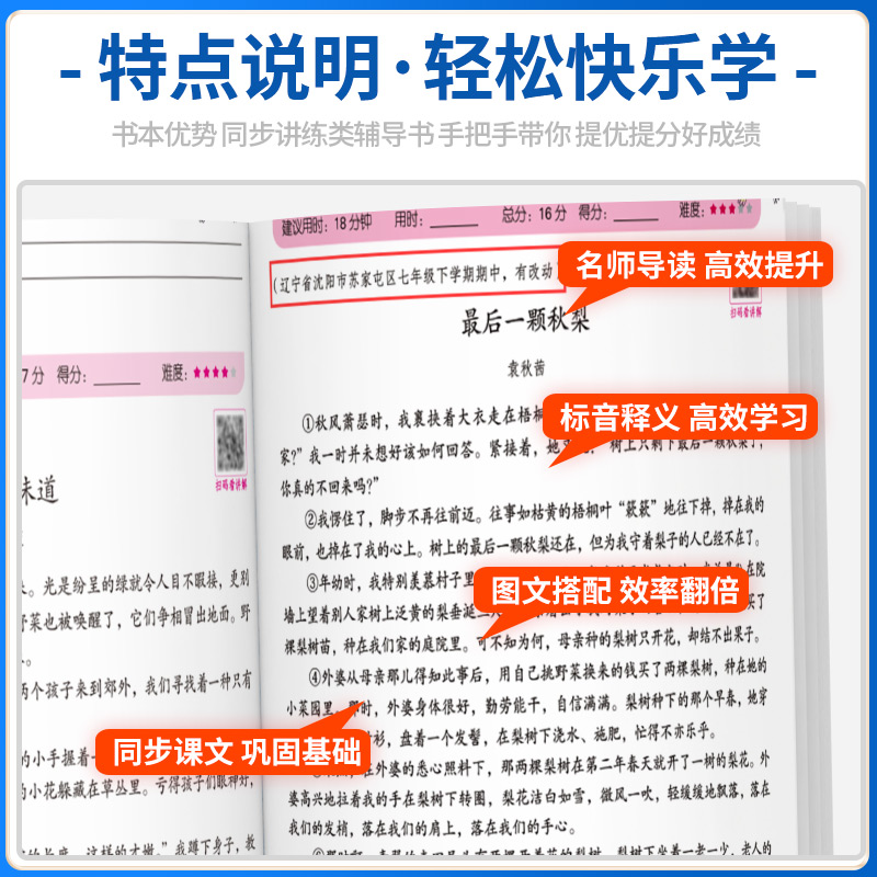 [语文]阅读提升训练 七年级 [正版]2023秋 语文三段式阅读提分训练 初中七7八8九9年级阅读理解专项训练书人教版同高清大图