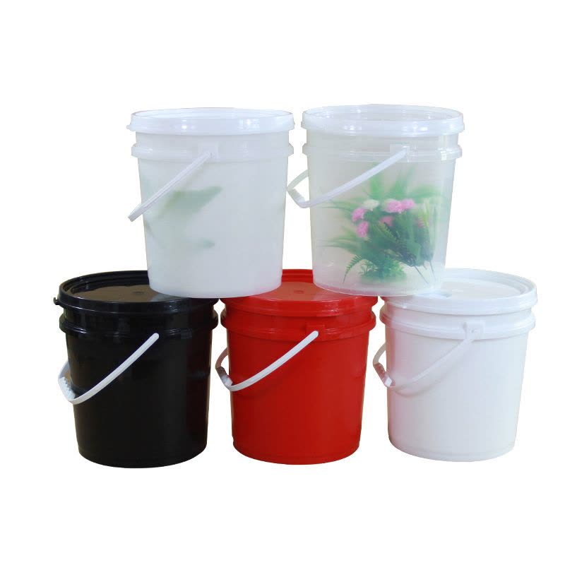 加厚食品级塑料桶圆桶密封桶小水桶油漆桶2l5L20KG25升酱料桶图片