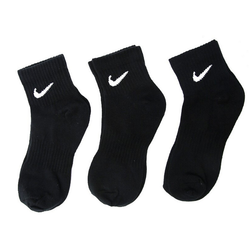 NIKE耐克男袜运动袜休闲训练中筒短袜子3双装SX7677-010