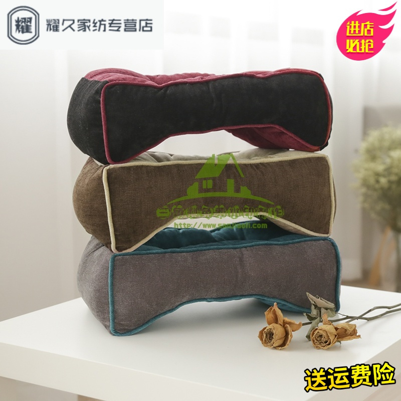 永德吉新款 加厚灯芯绒护腰靠垫办公室腰枕靠垫 汽车腰枕沙床上腰枕