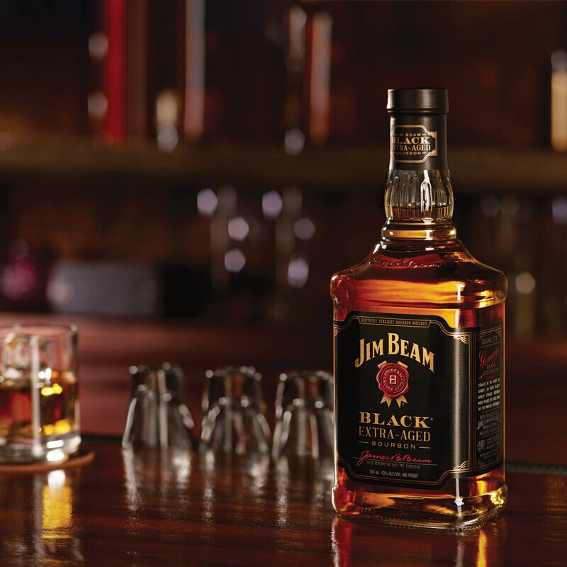 金宾(Jim Beam)美国进口洋酒 美国黑牌波本威士忌 700ml