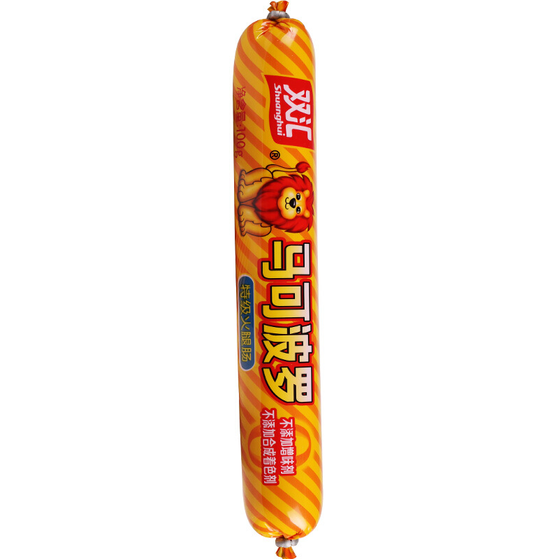 双汇马可波罗火腿肠精制火腿肠肉肠香肠即食肠100g*30支整箱