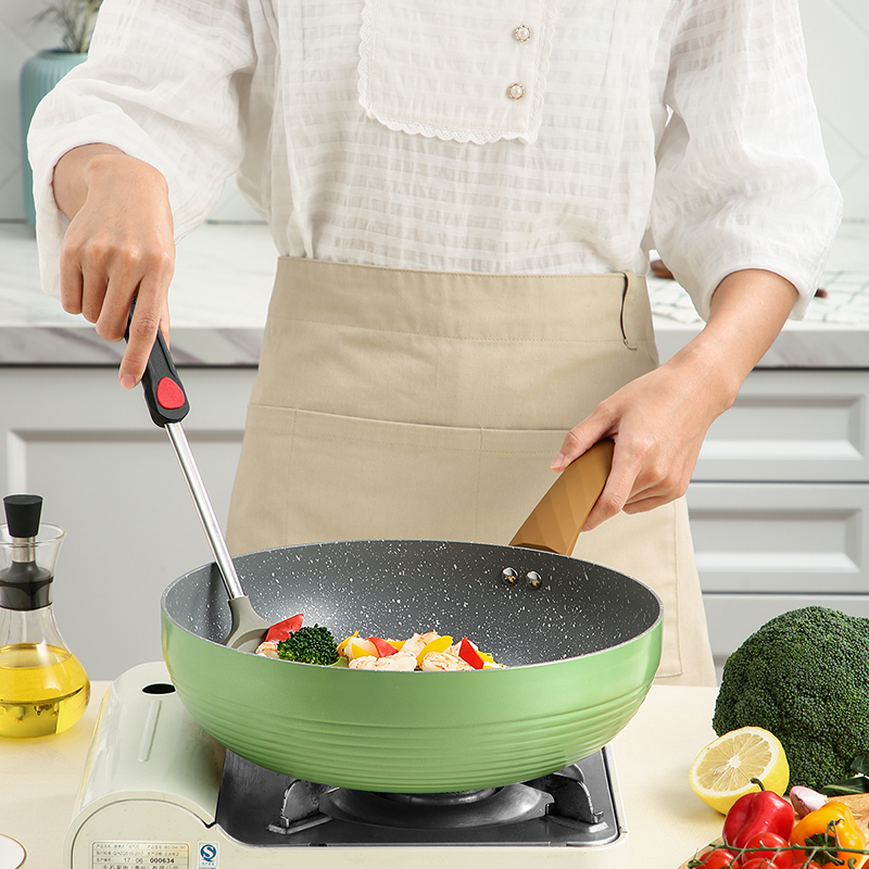 炊大皇(COOKER KING)新钻不粘炒菜锅家用平底炒锅易洁锅具明火燃气电磁炉通用30cmCG30XZ-1