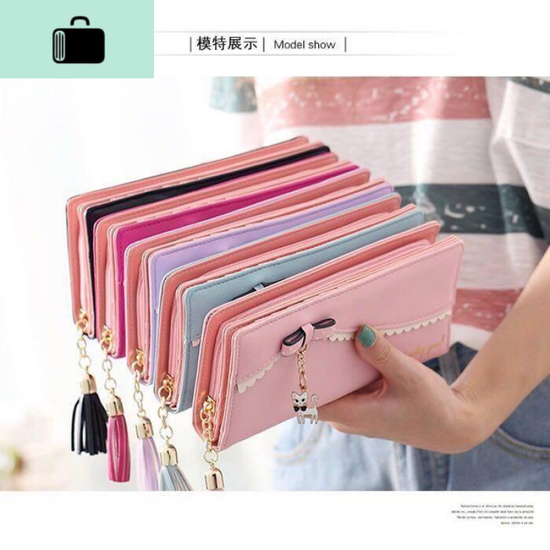 钱包女长款拉链零钱包新款韩版时尚手拿包可爱学生多功能卡包NEW LAKE高清大图