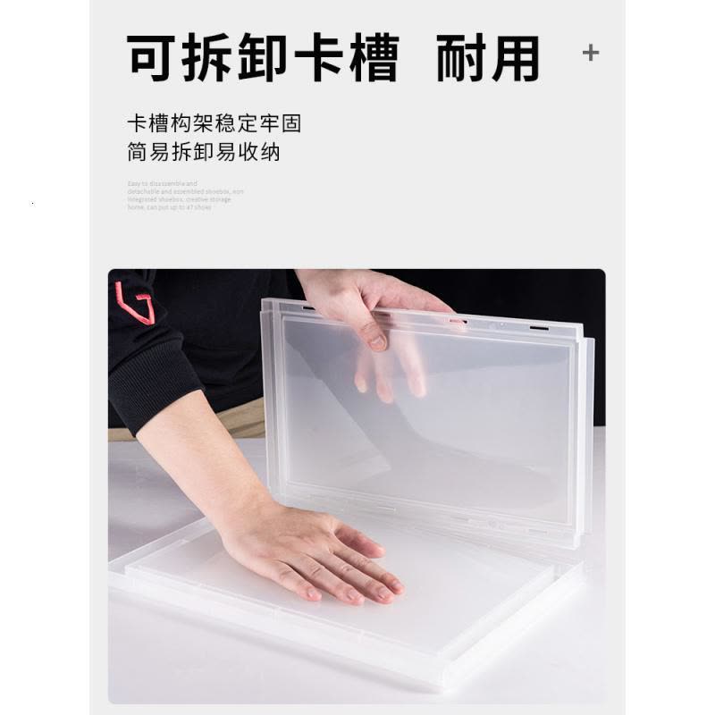 家柏饰(CORATED)加厚鞋盒透明防氧化磁铁鞋柜亚克力收藏展示鞋墙收纳盒图片