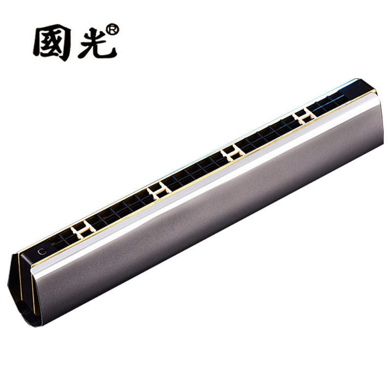 上海老牌国光24孔精致回声口琴c调初学者成人专业演奏口琴80年经典