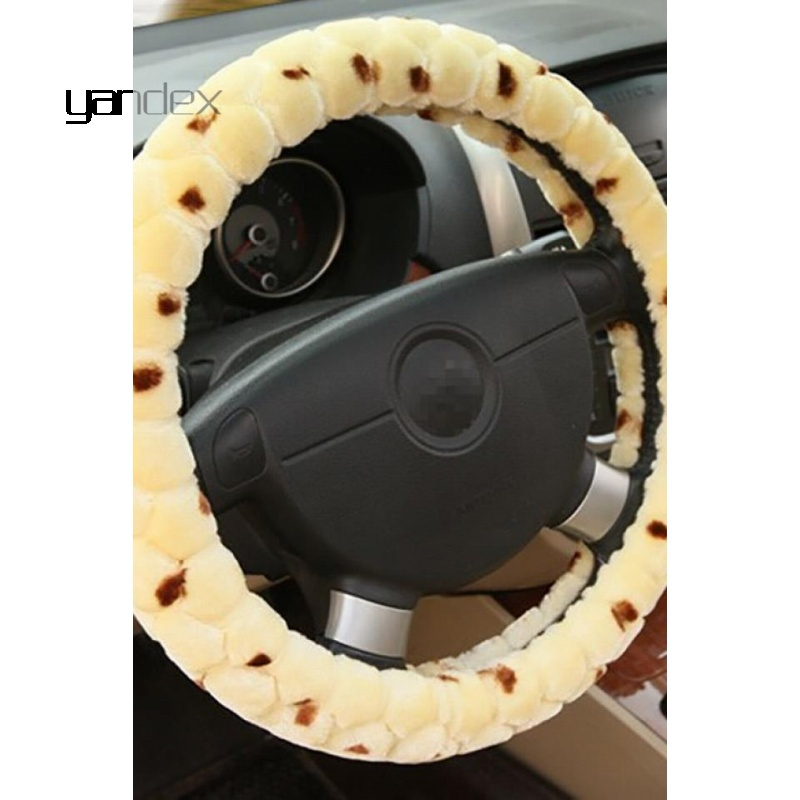 适用于汽车用品_花纹方向盘套环保白胶车用毛绒把套汽车用品