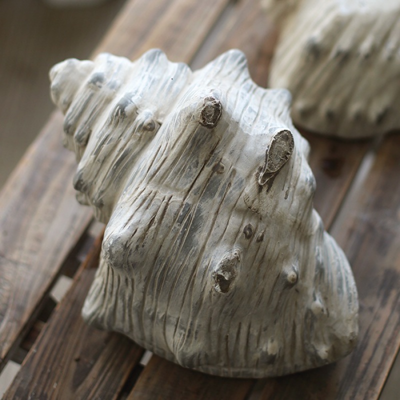 美帮汇海螺花盆 花器 陶艺 土培 仿古做旧摆件装饰园艺庭院 海螺花器大 中高清大图