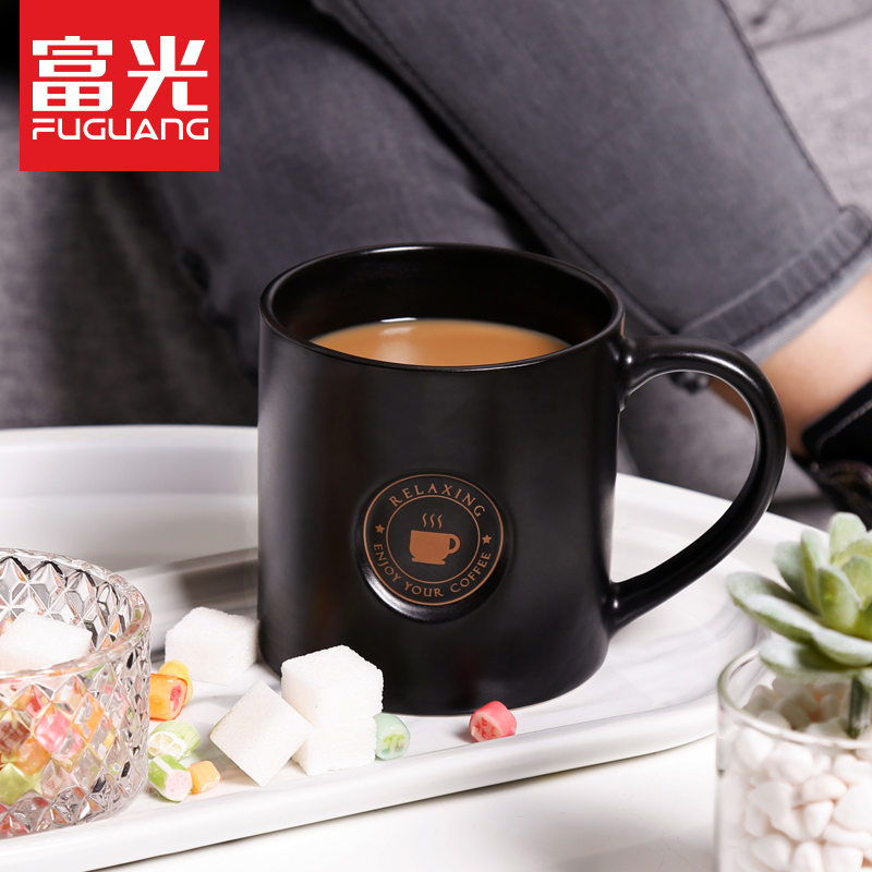 富光 马克杯 WFD1025-450 450ml 陶瓷马克杯男女士创意水杯大容量牛奶杯咖啡杯子