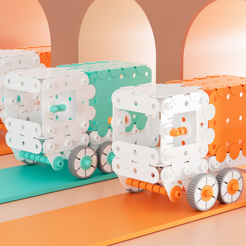 稚爱能构 启蒙积木星际货车拼装玩具儿童益智组装礼物拼接高颜值搭建积木圣诞节双12礼物早教百变建构好玩多样教育高清大图