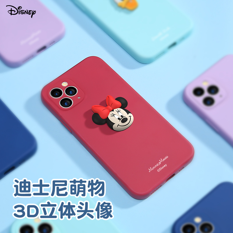 优加迪士尼适用苹果12手机壳iPhone11/12promax保护套米奇米妮3D立体头像全包防摔创意唐老鸭黛丝情侣款