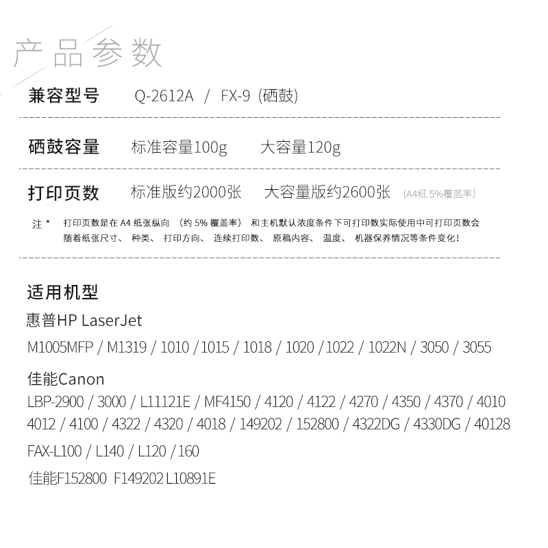 适合佳能lbp30002900硒鼓l10891el1112emf4010打印机crg303103703碳粉