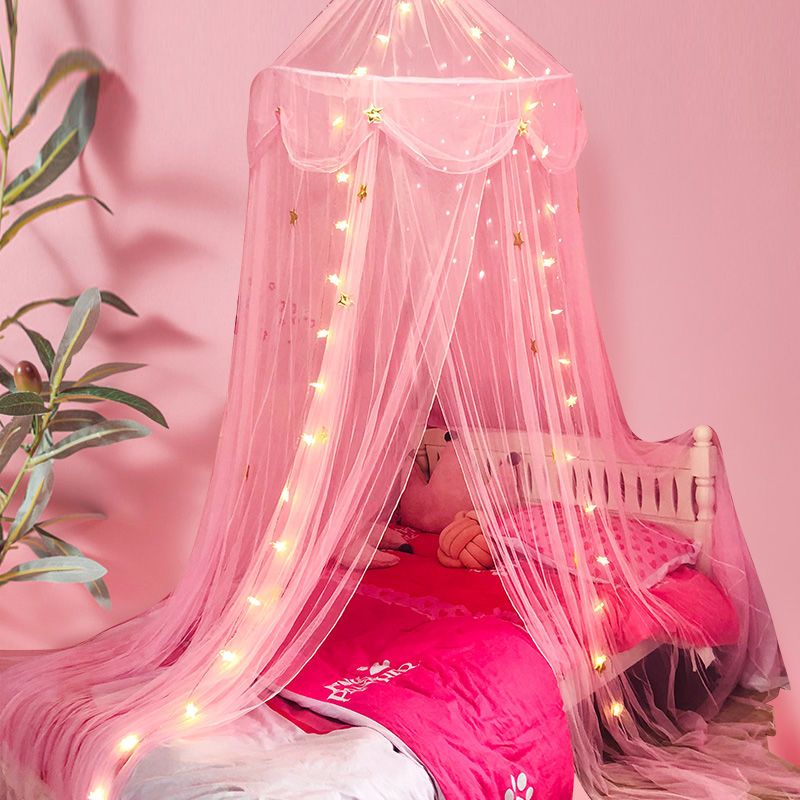 蚊帐吊挂网红少女心圆顶ins床幔家用公主风纱幔儿童卧室床头