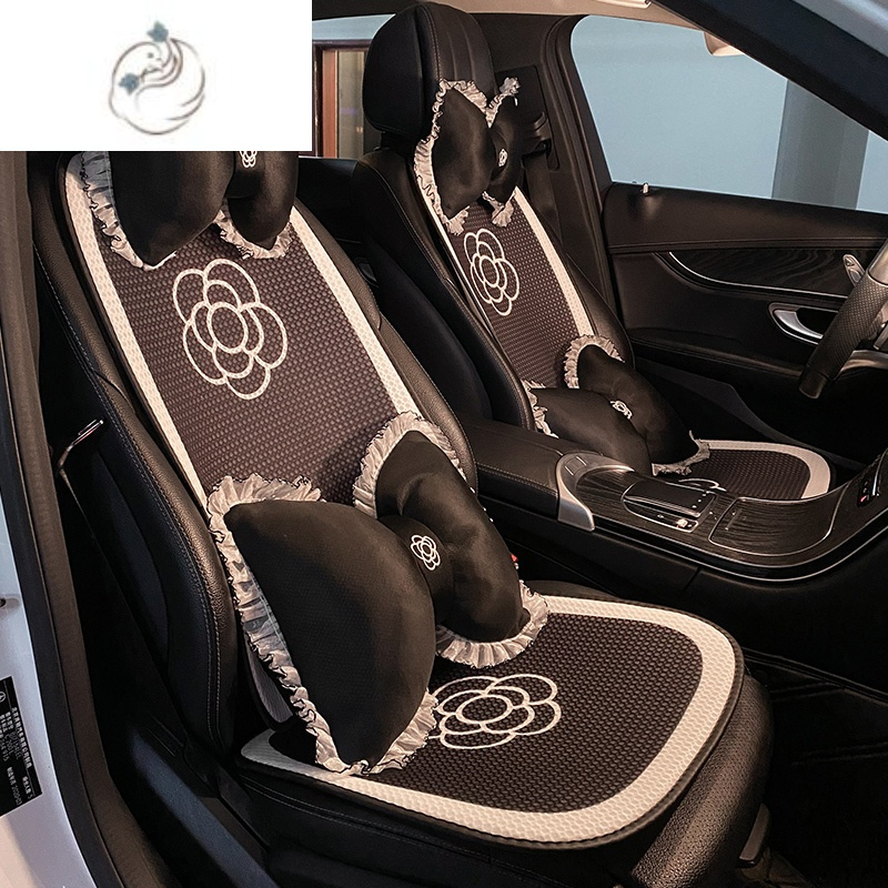 舒适主义汽车头枕护颈枕可爱蝴蝶结车用靠枕车载座椅枕头腰靠一对四季