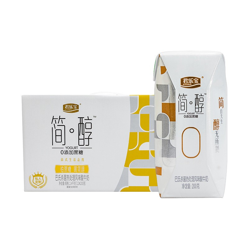 君乐宝(JUNLEBAO) 简醇无蔗糖常温酸奶/200g*12高清大图