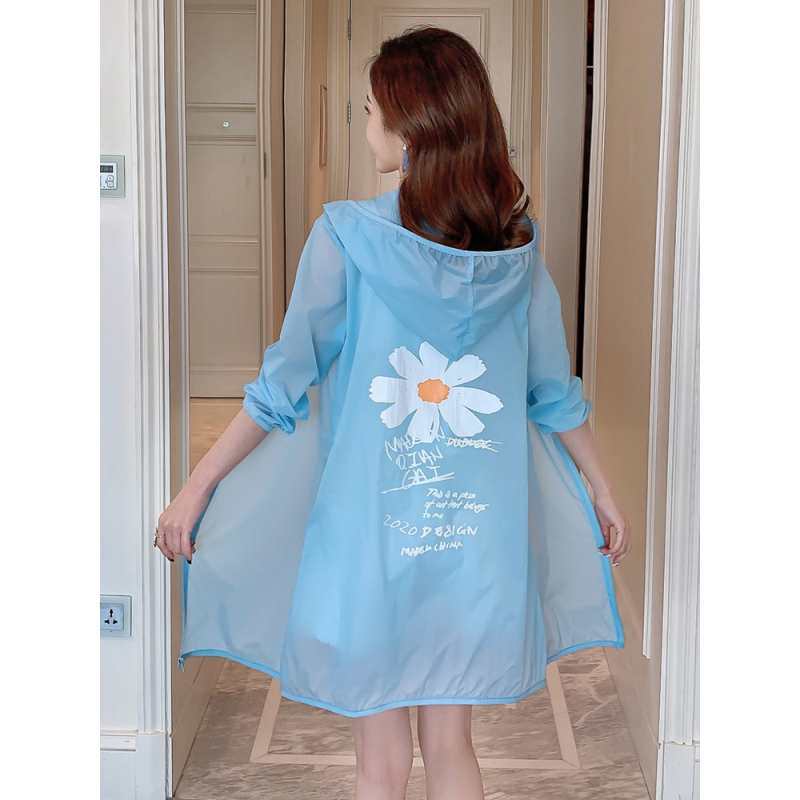 小雏菊防晒衣女士中长款2021夏季新款韩版宽松防紫外线时尚薄外套