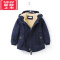 可莉允热卖冬季男女童加绒加厚燕尾服棉风衣外套儿童中小童棉服