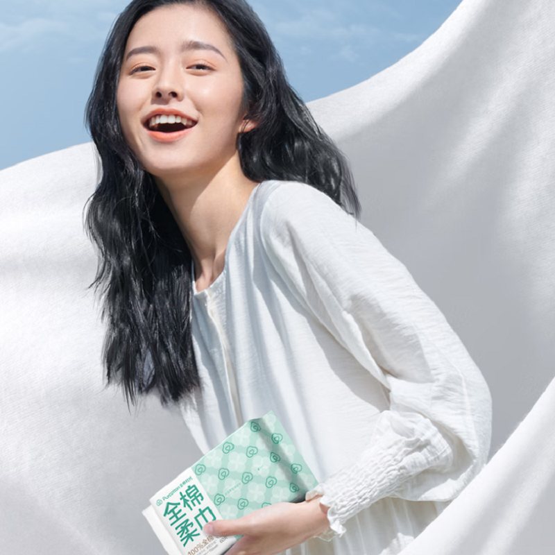 全棉时代 一次性洗脸巾 棉柔巾抽纸式45g平纹 200mm*150mm,60片/包(糖果包)*3包高清大图