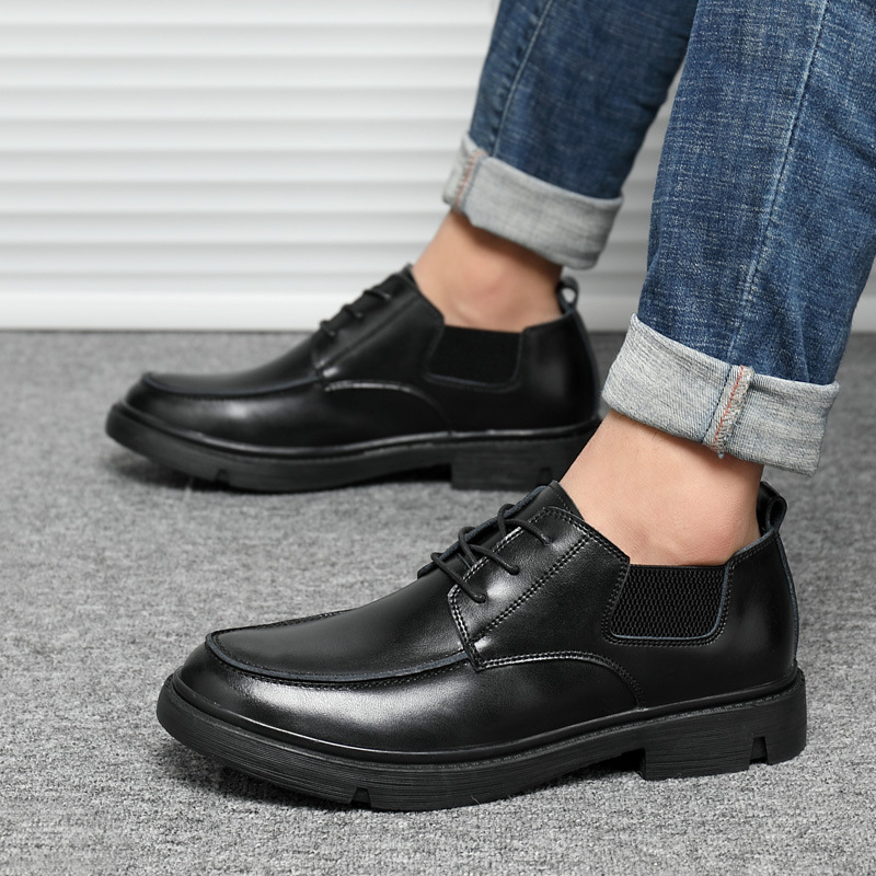 真皮男鞋春季新款复古休闲鞋时尚大头皮鞋男