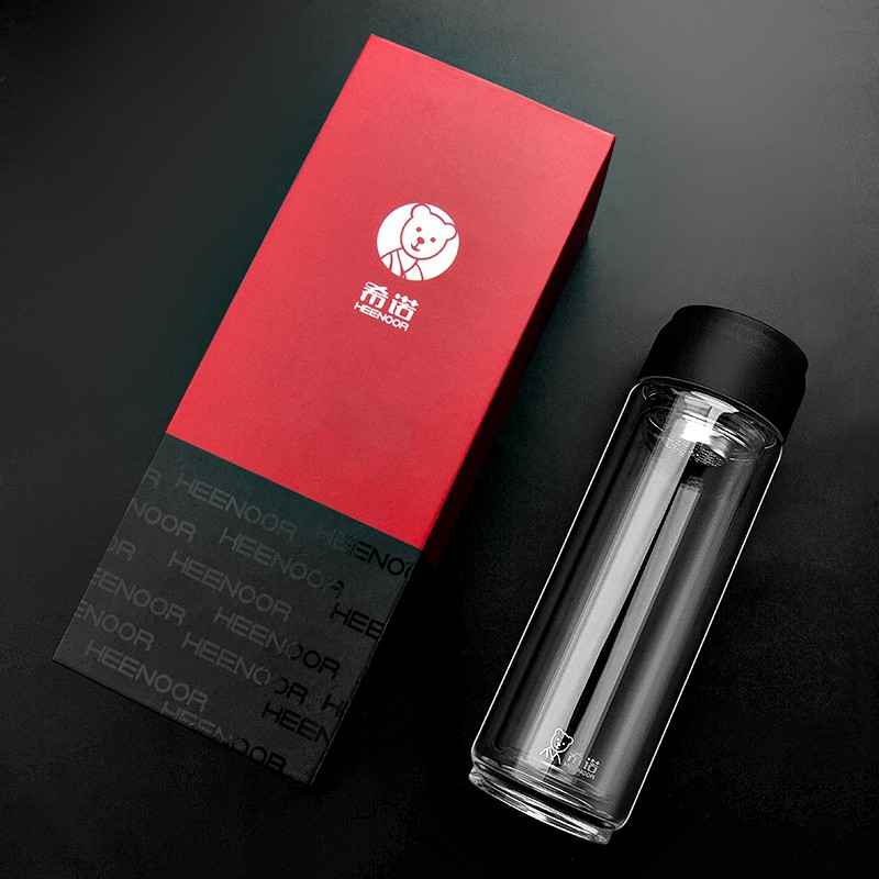 【苏宁自营】希诺(HEENOOR) XN-6776 400ml 双层玻璃茶杯(个)