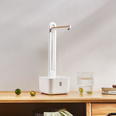 MZ-037白色 鸣盏自动上水器桶装水抽水器电动加水器可折叠无线便携 MZ-037