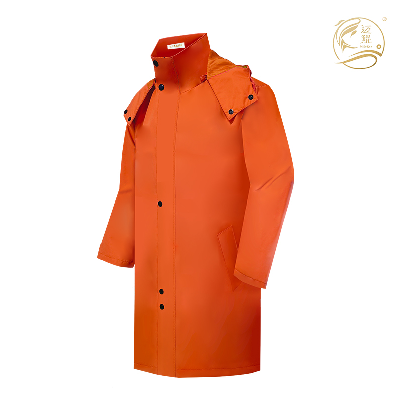 春秋桔红色春亚纺复合面料上衣春秋工作服C-016长款劳保服可定制高清大图