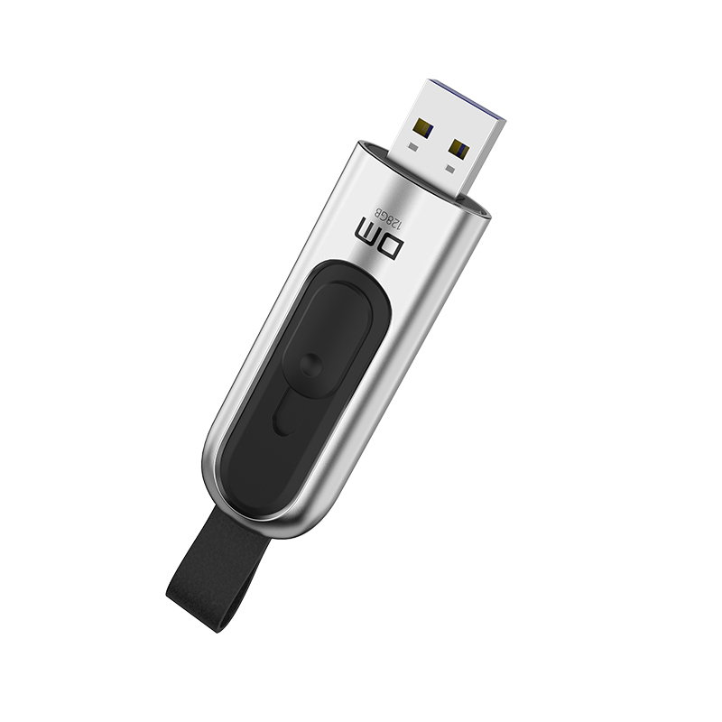 DM 128GB USB3.1 U盘 承影PD165 银色 推拉保护高速电脑u盘 金属车载优盘