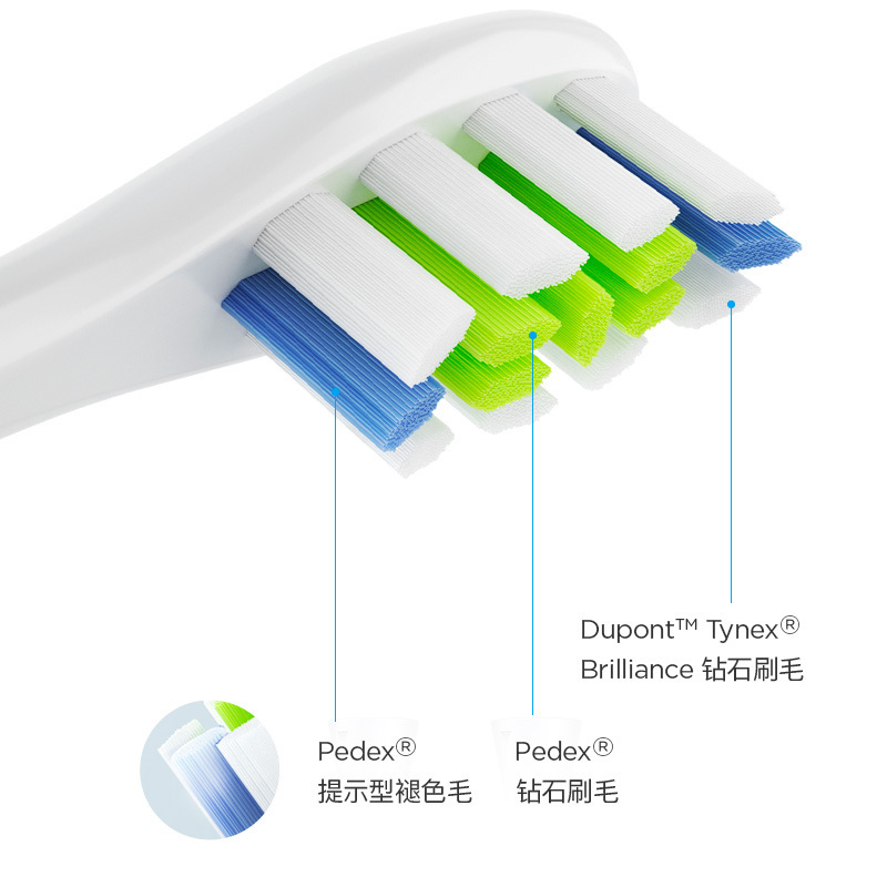 欧可林(oclean)电动牙刷成人替换刷头 美白标准型刷头2支装白色